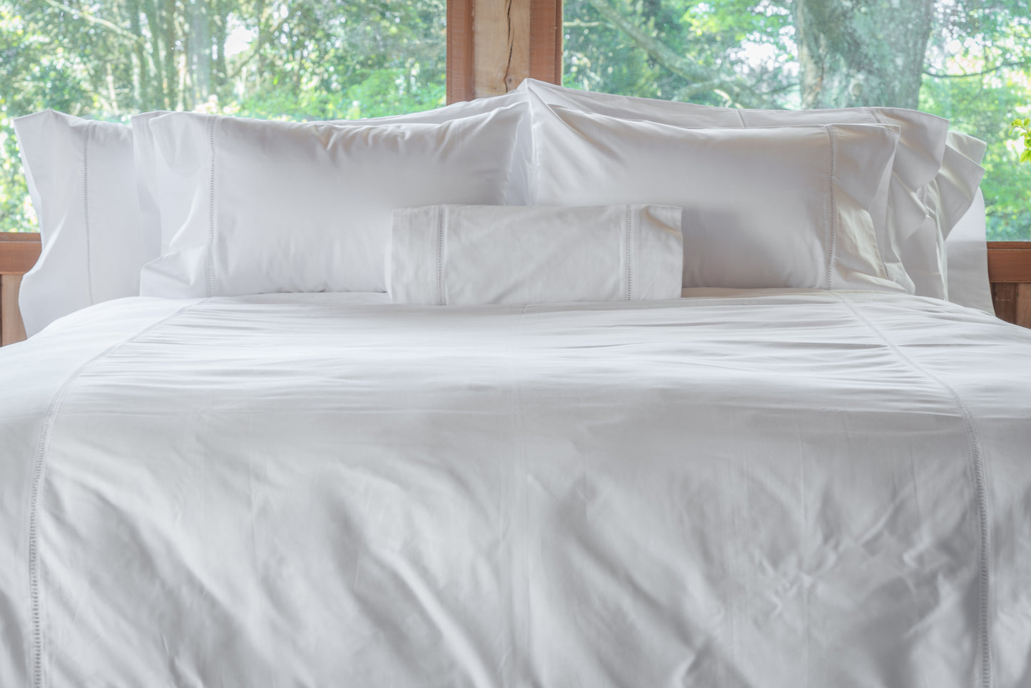 Funda plumón premium diseño deshilado, confección en algodón satinado 600 hilos Portugal